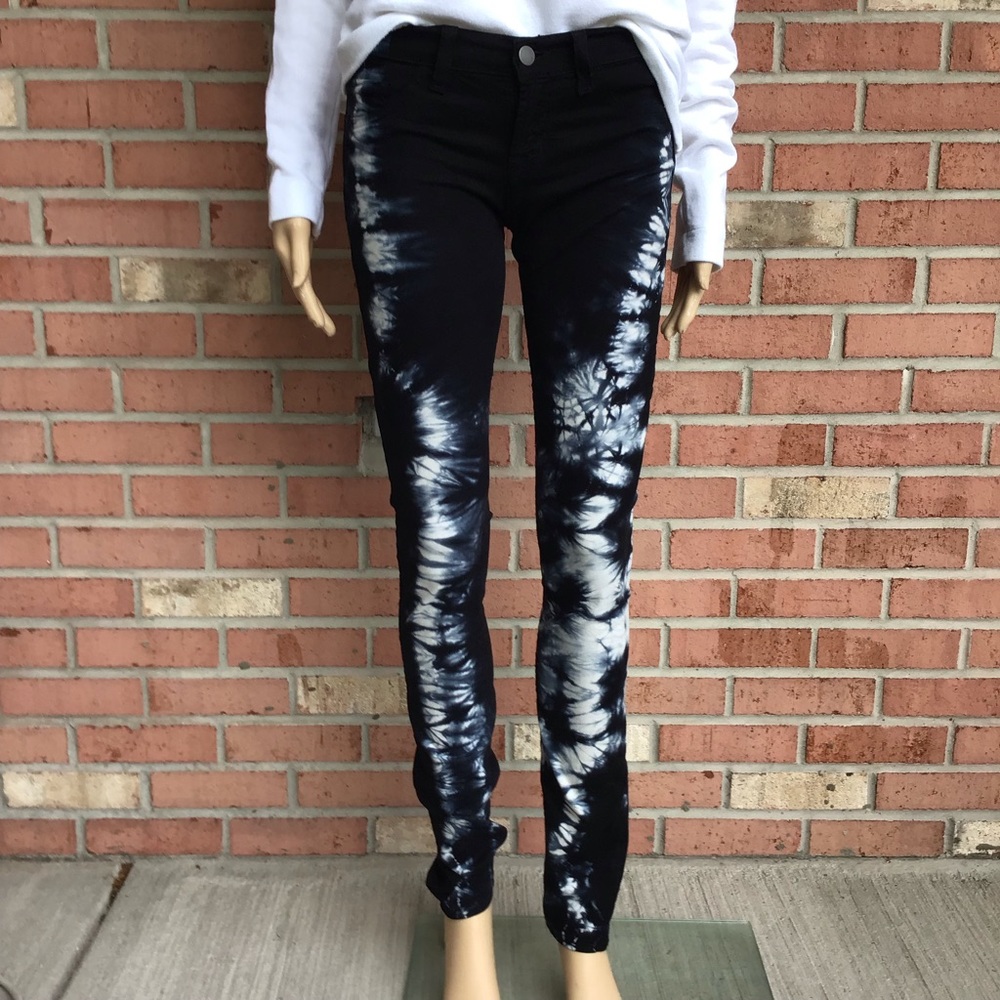 SALE J BRAND BLACK & WHITE TIE DYE SKINNY w/ STRETCH - Picture 8 of 11